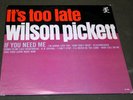 Wilson Pickett  It's Too Late Mono Vinyl  1963 Double L DL-2300