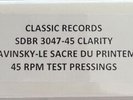 Stravinksy-Le Sacre du Printemps Classic Records 45rpm SEALED Test Press #4 of 4