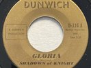 * SHADOWS OF KNIGHT Gloria / Dark Side RARE 1st PRESS   GARAGE ROCK Dunwich 45