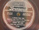 Bruns 7729 Teddy Wilson Or w BILLIE HOLIDAY I Cried For You 78 rpm  Jazz E+ 1936