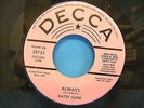 Patsy Cline Always / Pick Me Up On Your Way Down 50s VG++ Promo 45 Decca 25732