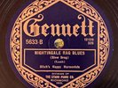 Gennett 5633 Hitch's Happy Harmonists NIGHTINGALE RAG BLUES  78 rpm Jazz 1924 E+