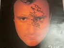 PHIL COLLINS SIGNED VINYL NO JACKET REQUIRED DRUM CARTOON DOODLE RARE