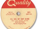 Rare 1958 JERRY LEE LEWIS Rock’n Roll 78 RPM Record. I’ll Sail my Ship Alone