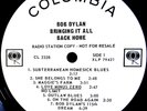 Bob Dylan MONO WLP 1965 Bringing It All Back Home PROMO w HYPE & TIMING STRIP VG
