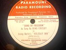 BING CROSBY SONG OF FREEDOM 1942 Paramount Pictures studio disc 78 HOLIDAY INN