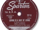 Rare 1959 STEVE LAWRENCE 78 RPM Record. Loving is a Way of Living/ Only Love Me