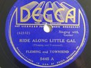 Decca  5445 Fleming & Townsend Ride Along Little Gal Weary Mind Blues country 78