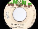 TYRONE TAYLOR - I'D LIKE TO KNOW - WOLF