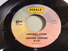 LIGHTNIN' HOPKINS-HERALD 531-LIGHTNIN'S STOMP/HEAR ME-TALKIN' BLUES GUITAR 45