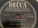 Decca 78 RPM Louis Armstrong - La Vie En Rose 27113 E
