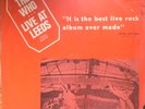 1970 rock LP -THE WHO- LIVE AT LEEDS - rare israeli pressing- red cover EX