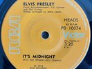 ELVIS PRESLEY IT'S MIDNIGHT NEAR MINT RARE 1974 NEW ZEALAND RELEASE 7