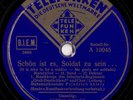 SCHÖN IST ES SOLDAT ZU SEIN + LIEBLING WENN ICH TRAURIG BIN SCHELLACKPLATTE