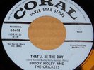 BUDDY HOLLY & CRICKETS That'll Be The Day DJ Copy WLP Promo 45 & Sleeve Coral M