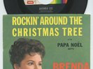 Rare Brenda Lee 45, P/S & Jukebox Title Strip- Rockin' Around The Christmas Tree