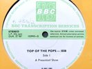 BBC Transcription Disc - Top of The Pops 1038 / U2 Queen Stranglers Culture Club