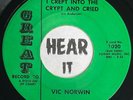 Wicked Halloween Exotica Rockabilly 45 VIC NORWIN I Crept Into The Crypt GREAT