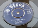 BILLY FURY   ORIG 1959 UK  45 MY CHRISTMAS  PRAYER  DECCA  45-F 11189