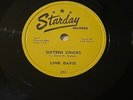 LINK DAVIS - SIXTEEN CHICKS / GRASSHOPPER ROCK on STARDAY 78 RPM RECORD ( EX-)