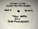 TEST PRESSING The Wizard Of Rap Escape From East New York Vinyl /4 Private Rap