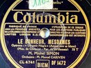 Michel Simon & Cariven : Le bonheur, Mesdames DISQUE 78 RPM COLOMBIA DF 1472 EX
