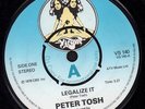 PETER TOSH Legalize It 7 INCH VINYL UK Virgin 1976 DJ Promo 4 Prong Label Design