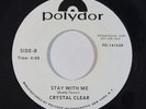 70s Soul/Funk 45 CRYSTAL CLEAR / NEW WORLD Stay With Me on Polydor promo reissue