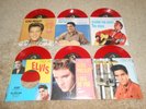 (6) six new elvis presley 45's on red vinyl good luck charm,don't,too much