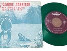 Rare GEORGE HARRISON Beatles My Sweet Lord Picture Sleeve Green Colored vinyl 45