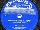 Paul Page & His Paradise Music Margie's Got A Beau / Free Lancin' 10