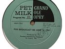 Grand Ole Opry Pet Milk Radio Broadcast Vinyl LP June 16 & 23 1961