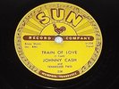 Johnny Cash TRAIN OF LOVE / THERE YOU GO  1956 Rockabilly SUN 78 rpm Record 258