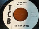 SUE ANN JONES RARE DETROIT  NORTHERN SOUL 45 ON TCB LABLE I'LL GIVE YOU MY LOVE
