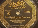 ANNETTE HANSHAW One sweet letter from PATHE 32259 Splatter Wax 10