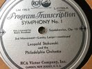 RCA Program Transcription set, Stokowski conducts Symphony 1 (Schostakowitch)