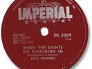 1959 FATS DOMINO Rock’n Roll 78 RPM Record. When the Saints go Marching In