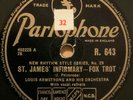Louis Armstrong & His Orc - St James Infirmary  10” 78 UK Parlophone EX