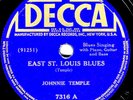 Decca #7316: Johnnie Temple-East St. Louis Blues/Peepin' Through The Keyhole E-