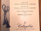 Francescatti/Casadesus-Franck, Debussy Violin Sonata. B/G COLUMBIA 33CX 1111. NM