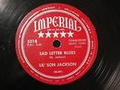 BLUES LIL' SON JACKSON Sad Letter Blues / Black And Brown IMPERIAL 5218 E+ OS