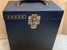 Vintage Black Decca 45 RPM Record Carrying Case With 32 Records