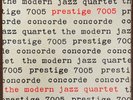 The Modern Jazz Quartet – Concorde, PRESTIGE PRLP7005, LABELS WITH THE N.Y.C./NM