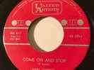 NORTHERN SOUL Marv Johnson COME ON AND STOP United Artists 45 rare Canada