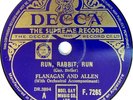 Flanagan And Allen. Run, Rabbit, Run. / The Washing On The Siegfried Line.  EX