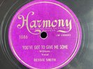 78 RPM  BESSIE SMITH I'm wild about thing - HARMONY 1086