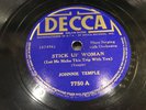 JOHNNIE TEMPLE-DECCA 7750-STICK UP WOMAN/SKIN AND BONES WOMAN-PREWAR BLUES 78