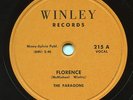 HEAR - Rare Doo Wop 78 - The Paragons - Florence - Winley Records # 215
