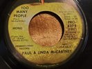 Paul & Linda McCartney Too Many People/ Uncle Albert.. 45/7