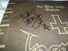 VENOM -AT WAR WITH SATAN- AWESOME RARE LTD ED 2 X RED VINYL LP SIGNED ABADDON